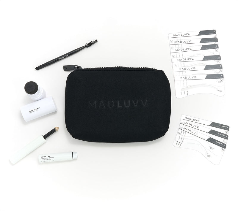 Madluvv Brow Stamp, 9 Stencils & Highlighter Kit with Bag — View 25