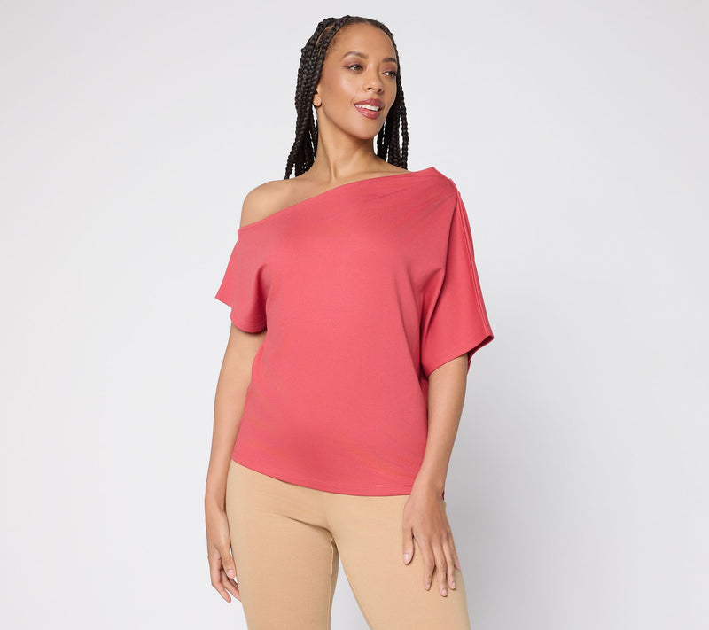 BEAUTIFUL by Lawrence Zarian Silky Ponte Flirty One Shoulder Top — View 14