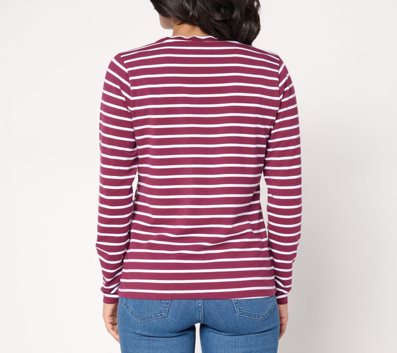 BEAUTIFUL by Lawrence Zarian Classic Knit V-Neck Top with Scallop Detail — View 11