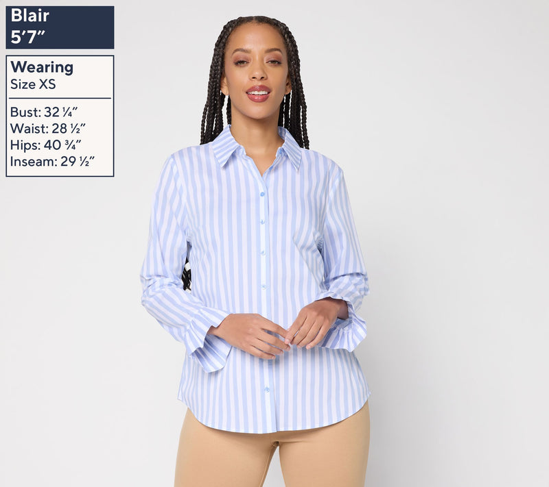 BEAUTIFUL by Lawrence Zarian Novelty Next Level Button Front Shirt — View 3