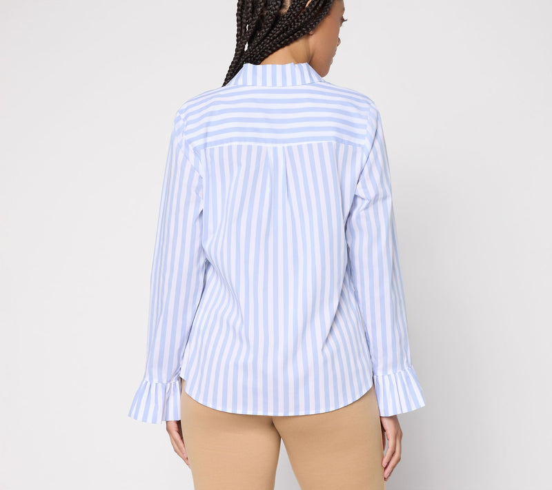 BEAUTIFUL by Lawrence Zarian Novelty Next Level Button Front Shirt — View 4