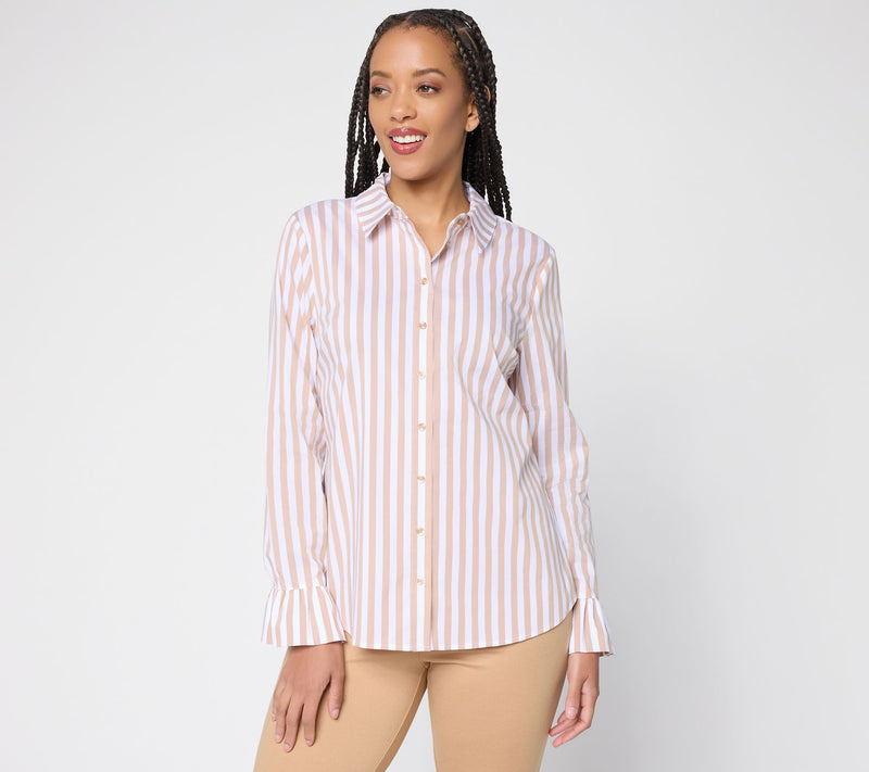 BEAUTIFUL by Lawrence Zarian Novelty Next Level Button Front Shirt — View 16