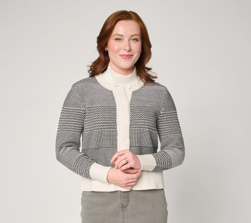BEAUTIFUL by Lawrence Zarian 100% Cotton Novelty Stitch Cardigan — View 11