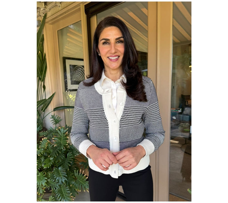 BEAUTIFUL by Lawrence Zarian 100% Cotton Novelty Stitch Cardigan — View 7