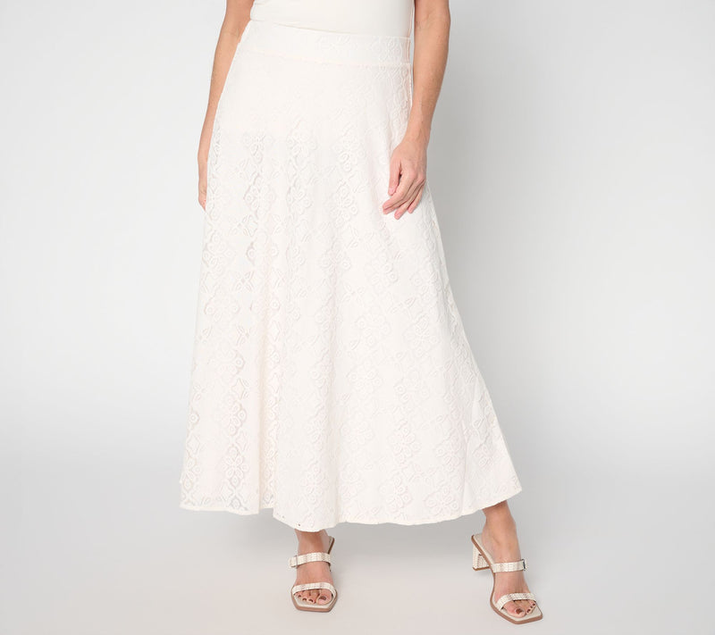 BEAUTIFUL by Lawrence Zarian Regular Lace Pull On Skirt — View 13