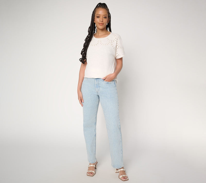 BEAUTIFUL by Lawrence Zarian Petite Deluxe Denim Straight Leg Jean — View 5