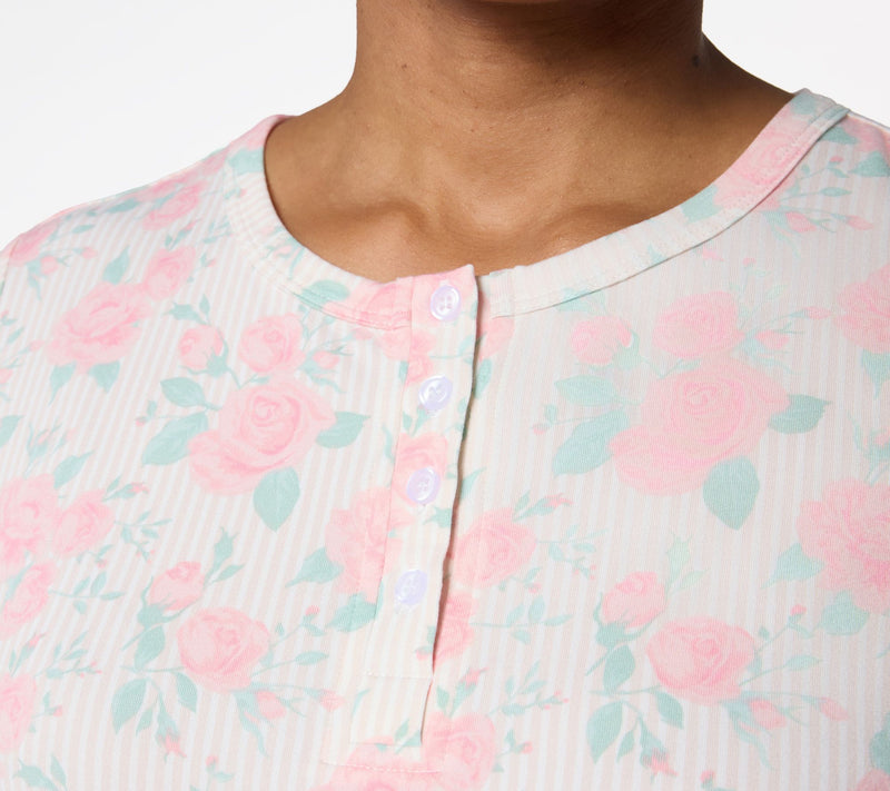 Berkshire Homewear Petite Silky Smooth Henley and Pant Pajama Set — View 11