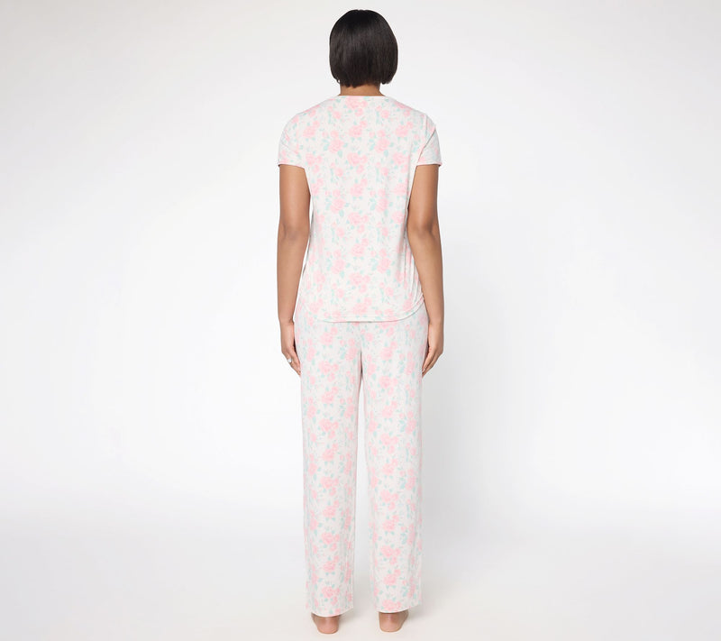 Berkshire Homewear Petite Silky Smooth Henley and Pant Pajama Set — View 10