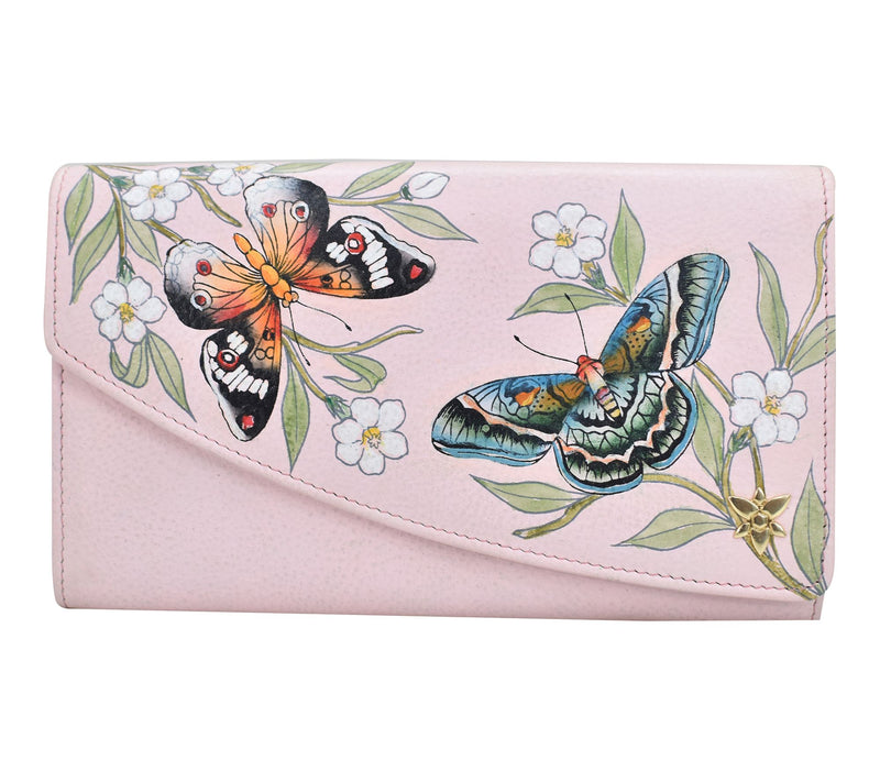 Anuschka Painted Leather Accordion Flap Asymmetric RFID Wallet — Main view