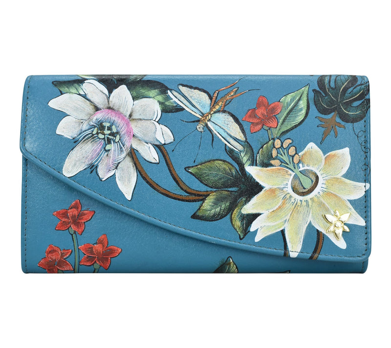 Anuschka Painted Leather Accordion Flap Asymmetric RFID Wallet — View 7