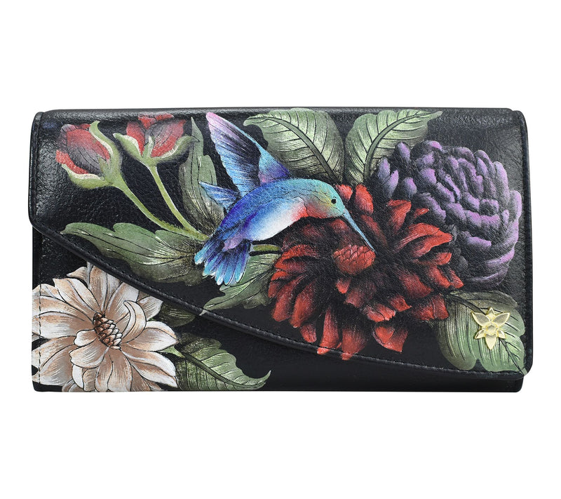 Anuschka Painted Leather Accordion Flap Asymmetric RFID Wallet — View 8