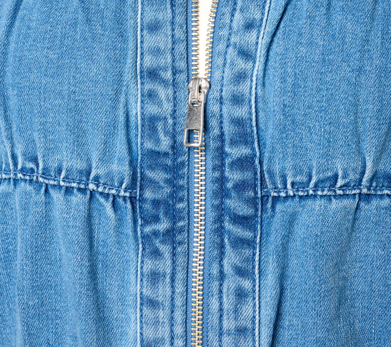 LOGO by Lori Goldstein Seamed Denim Zip Front Jacket — View 6