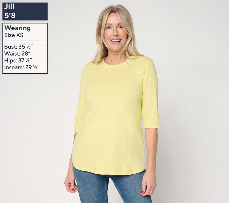 Denim & Co. Essentials Linen Blend 2-Pack Ballet Sleeve Tops — View 3