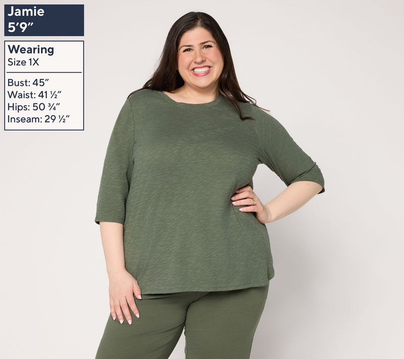 Denim & Co. Essentials Linen Blend 2-Pack Ballet Sleeve Tops — View 2