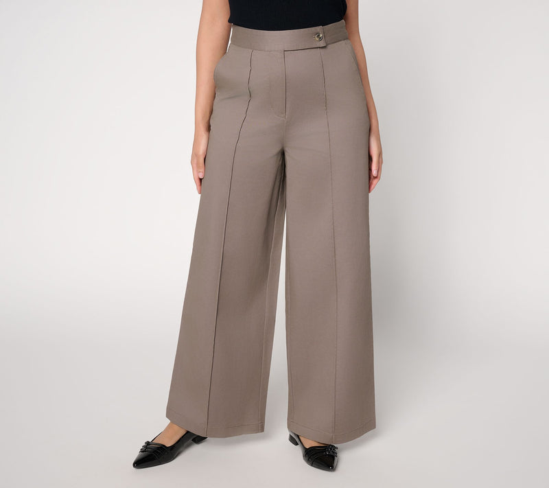Carla Rockmore Collection Regular Stretch Twill Wide Leg Pants — View 5