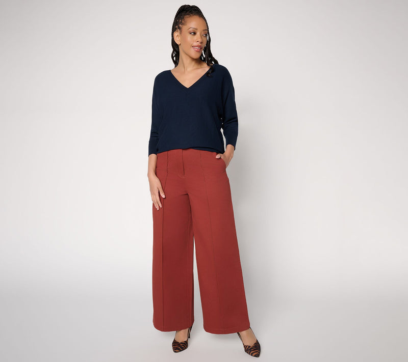 Carla Rockmore Collection Petite Stretch Twill Wide Leg Pants — View 11