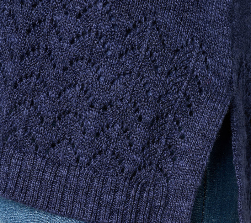 Denim & Co. Beach Pointelle Sweater Cardigan — View 6