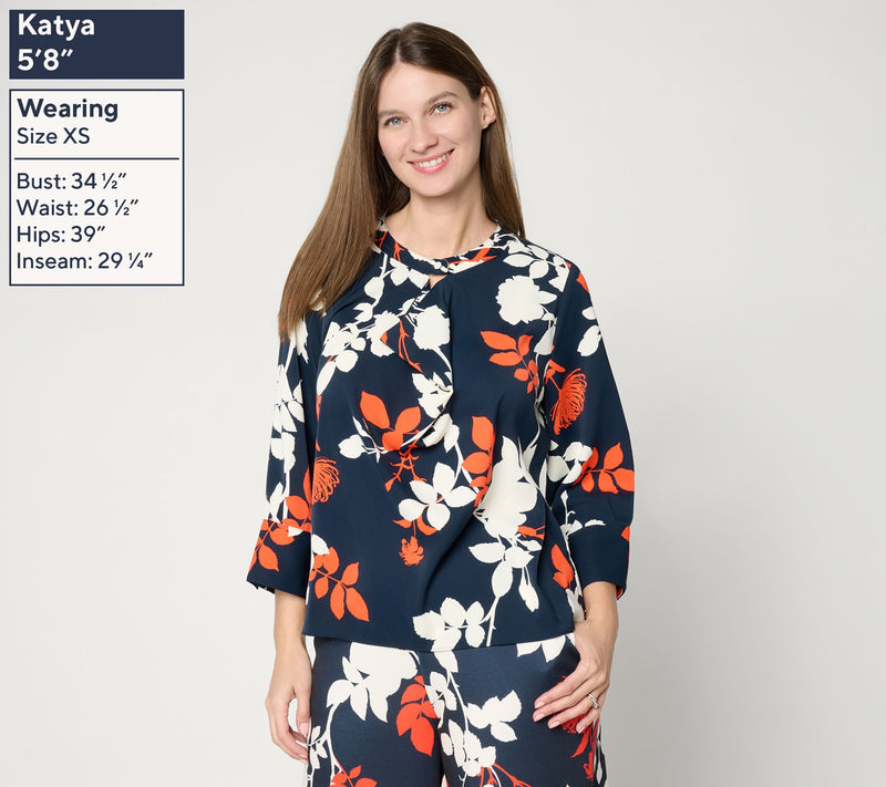 Carla Rockmore Collection Crepe Drape Front Blouse — View 7