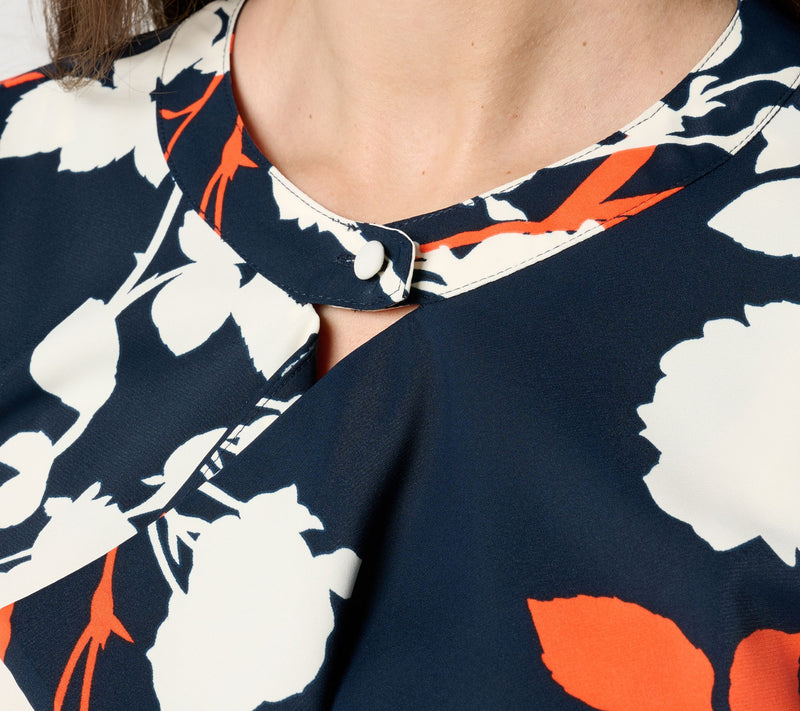 Carla Rockmore Collection Crepe Drape Front Blouse — View 10
