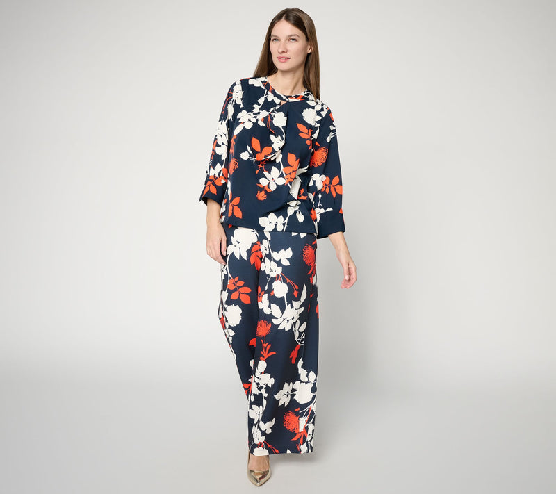 Carla Rockmore Collection Crepe Drape Front Blouse — View 9