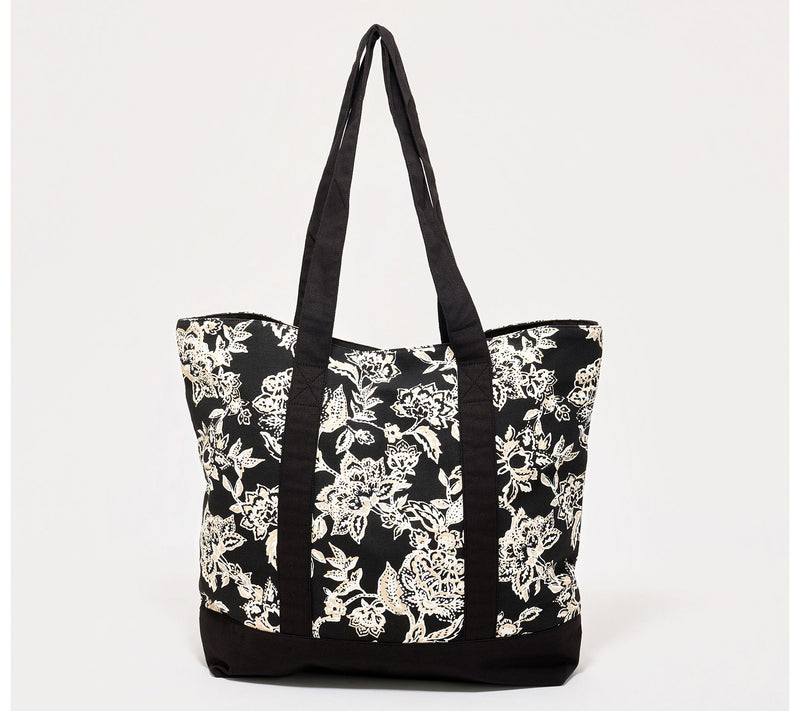 Denim & Co. Beach Printed Tote Bag with Snap Closure — View 10