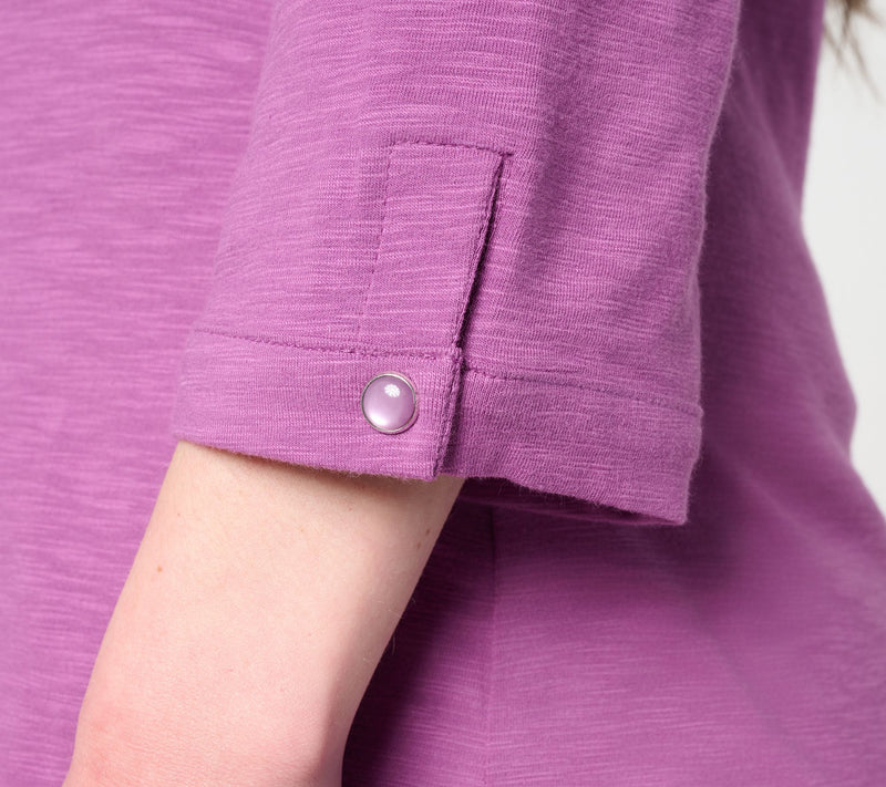Denim & Co. Textured Knit 3/4-Sleeve Square-Neck Top — View 6
