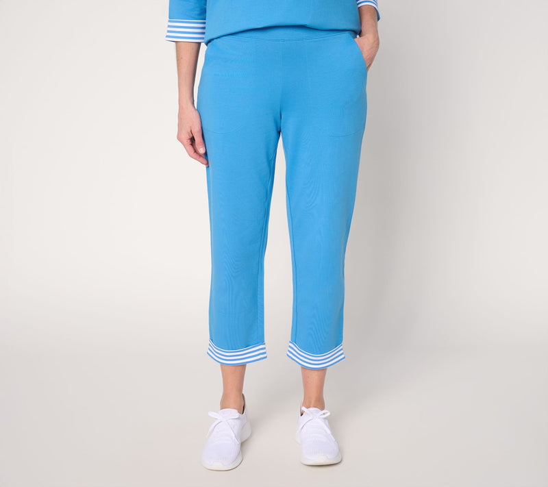 Denim & Co. Active Petite French Terry Straight Leg Crop Pants — Main view