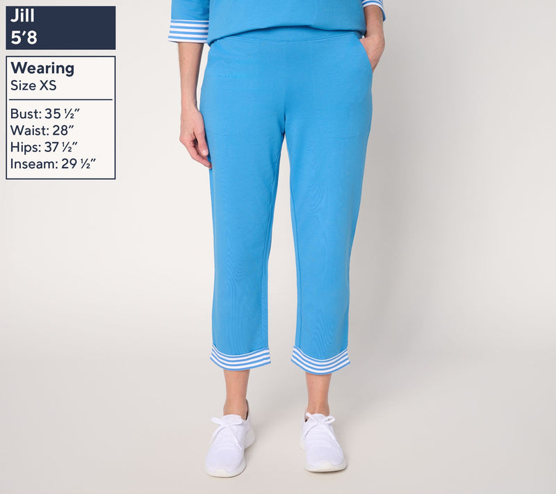 Denim & Co. Active Petite French Terry Straight Leg Crop Pants — View 3