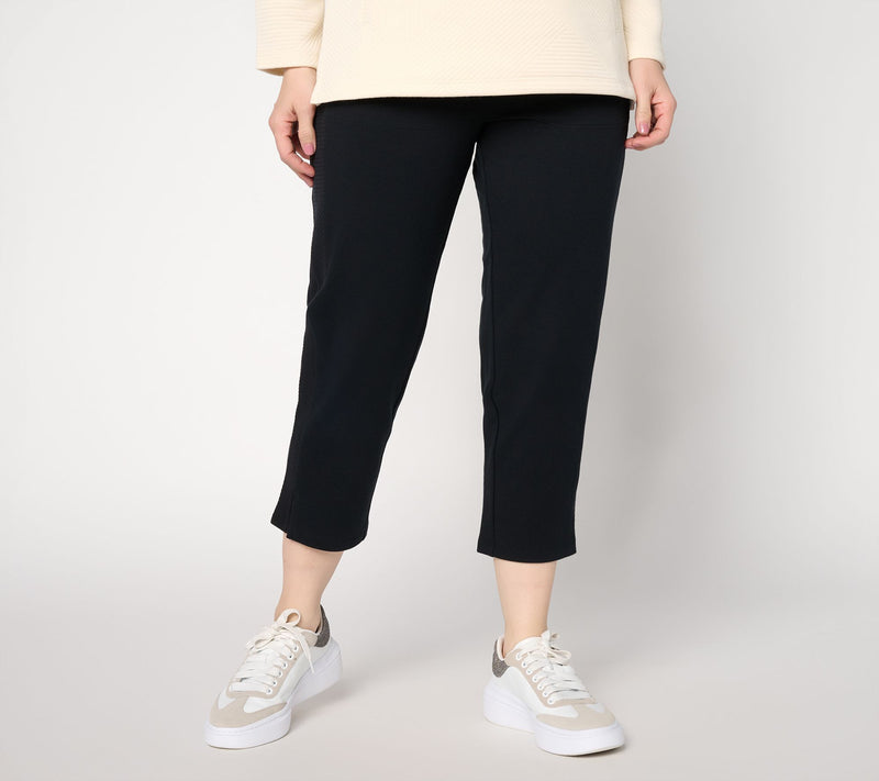 Denim & Co. Active Petite Pattern Jacquard Crop Pants — View 11