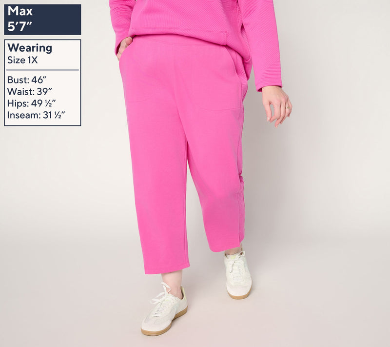Denim & Co. Active Petite Pattern Jacquard Crop Pants — View 2