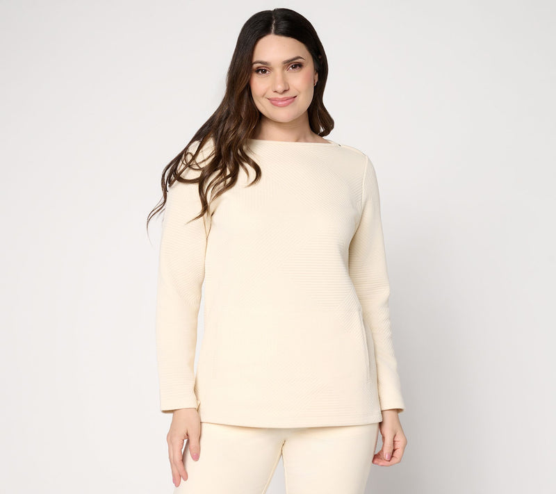 Denim & Co. Active Petite Pattern Jacquard Crop Pants — View 14