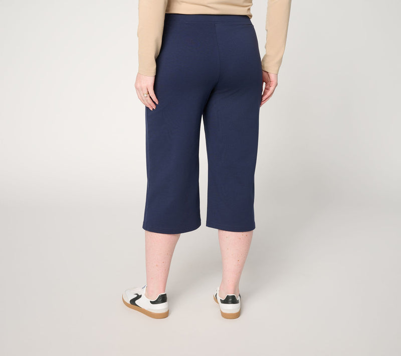 Denim & Co. Active Regular French Terry Wide Leg Capris w/ Side Slits — View 4