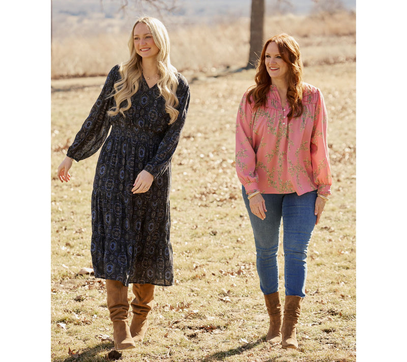 Ree by the Pioneer Woman Long Sleeve Blouse with Ruffle Neckline — View 7