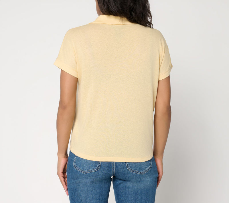 Barefoot Dreams Slub Jersey Polo — View 4