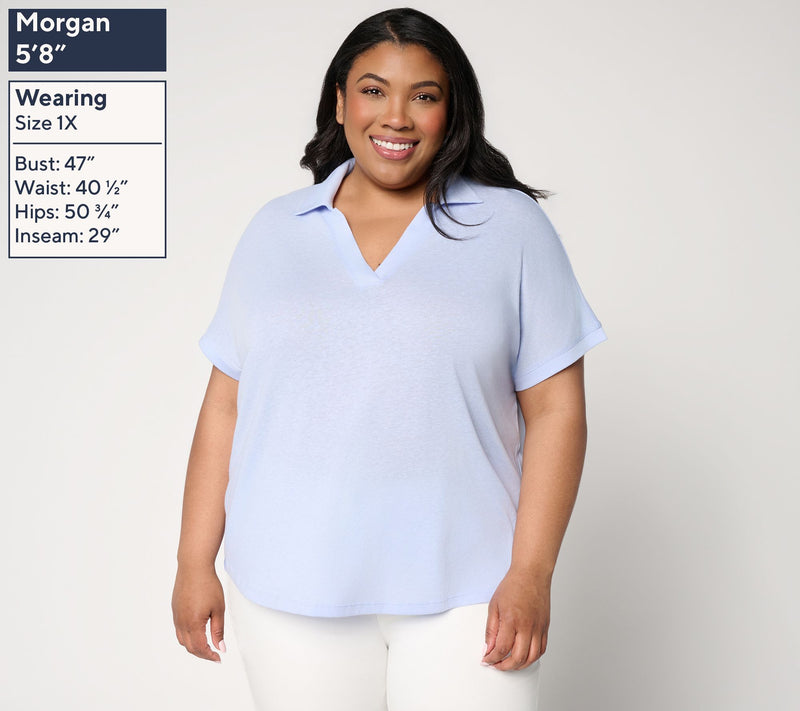 Barefoot Dreams Slub Jersey Polo — View 2
