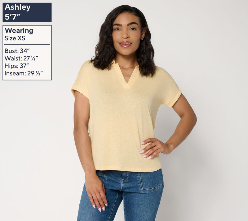 Barefoot Dreams Slub Jersey Polo — View 3