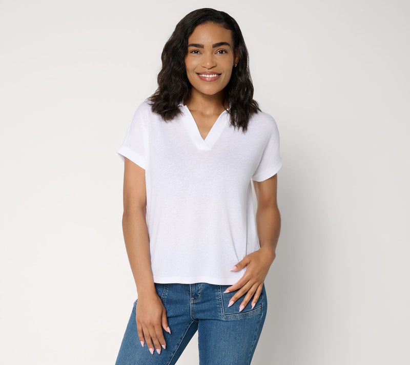 Barefoot Dreams Slub Jersey Polo — View 14