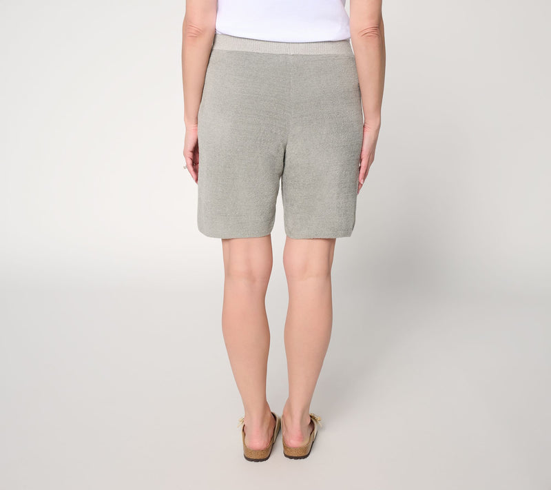 Barefoot Dreams CozyChic Ultra Lite Heathered Rib Bermuda Short — View 3