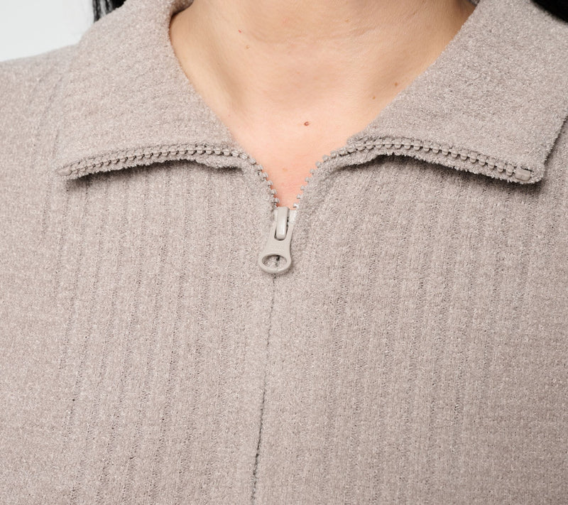 Barefoot Dreams CozyChic Ultra Lite Elbow Sleeve Half Zip — View 6