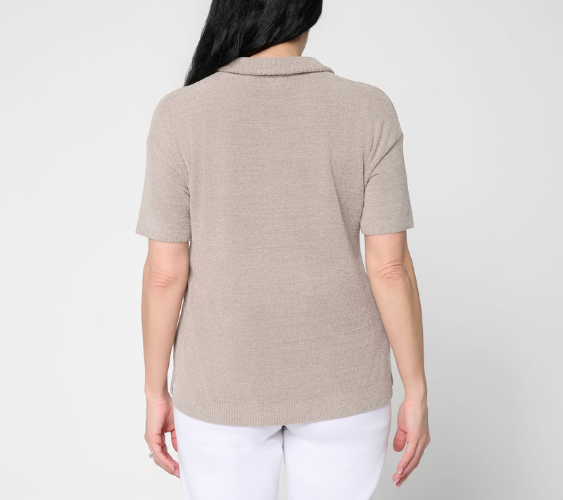 Barefoot Dreams CozyChic Ultra Lite Elbow Sleeve Half Zip — View 4