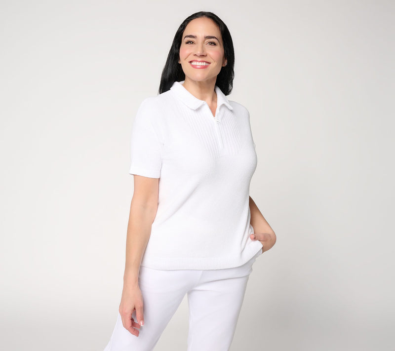 Barefoot Dreams CozyChic Ultra Lite Elbow Sleeve Half Zip — View 14