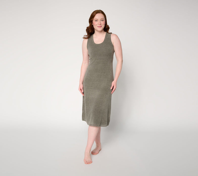 Barefoot Dreams Regular CozyChic Ultra Lite Square Trim Midi Dress — View 16