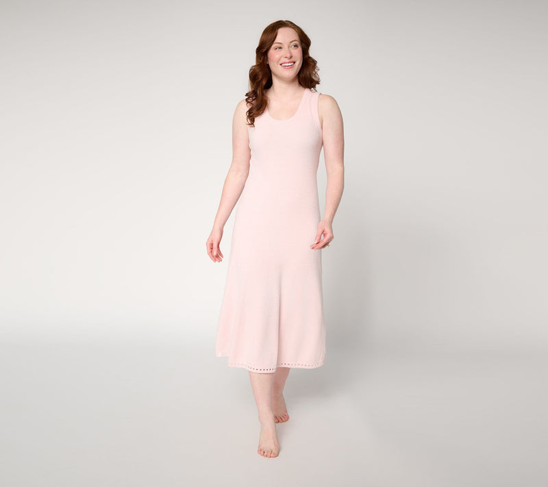 Barefoot Dreams Regular CozyChic Ultra Lite Square Trim Midi Dress — View 17