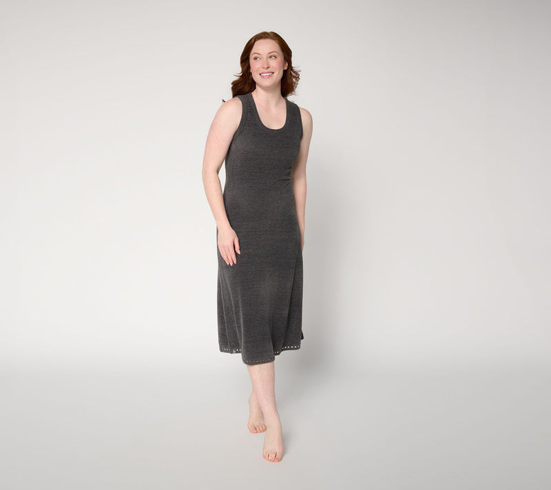 Barefoot Dreams Petite CozyChic Ultra Lite Square Trim Midi Dress — View 14