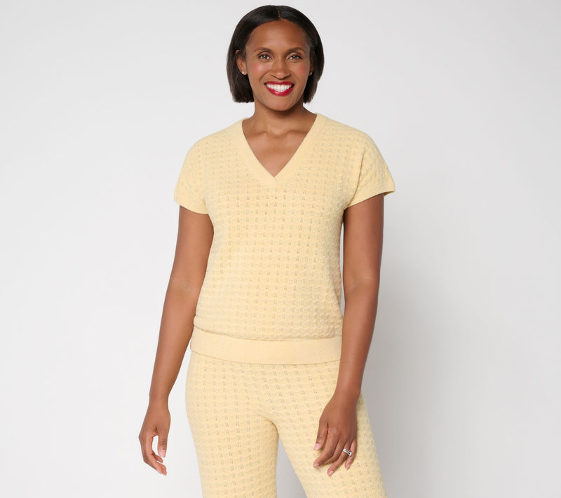 Barefoot Dreams CozyChic Ultra Lite Zig Zag Dolman V-Neck — Main view