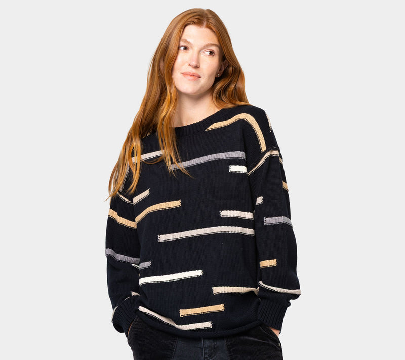 Peace Love World Novelty Stitch Crew Neck Sweater — View 7