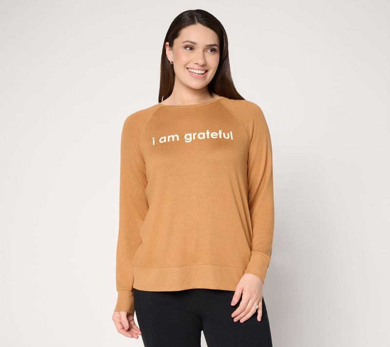 Peace Love World Affirmation Comfy Crew Neck Pullover — View 15