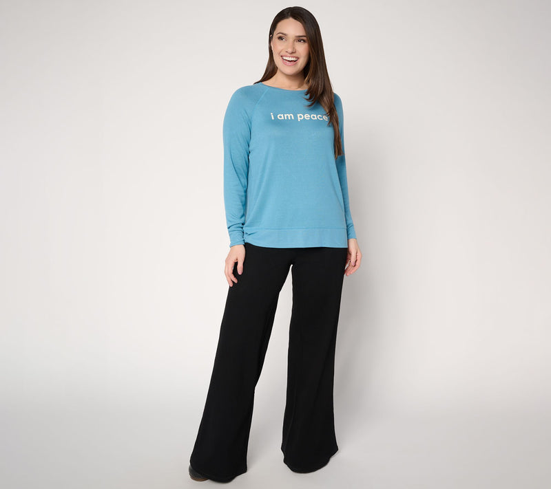 Peace Love World Affirmation Comfy Crew Neck Pullover — View 5