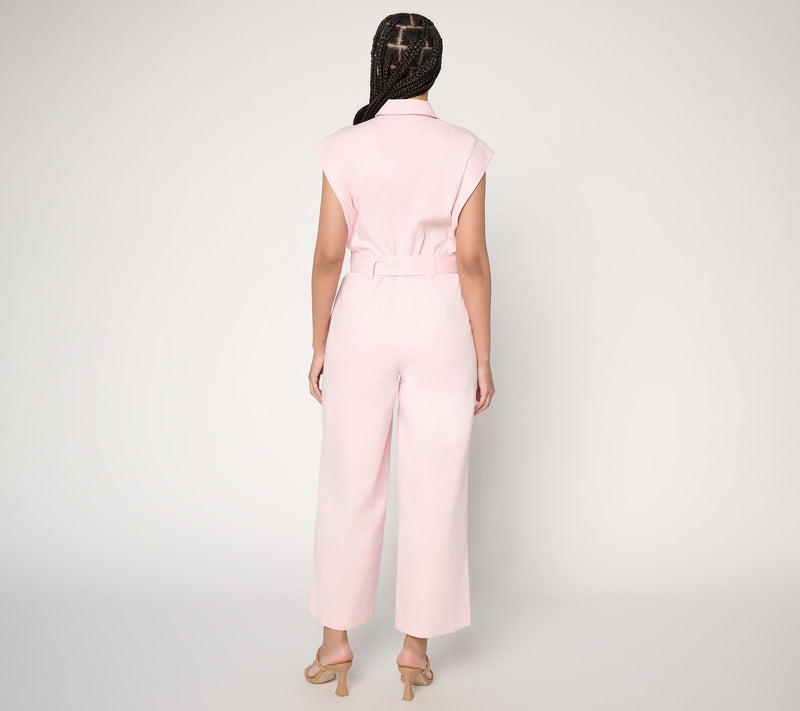 Mally Roncal Boss Lady Regular Ankle Length Twill Jumpsuit — View 4