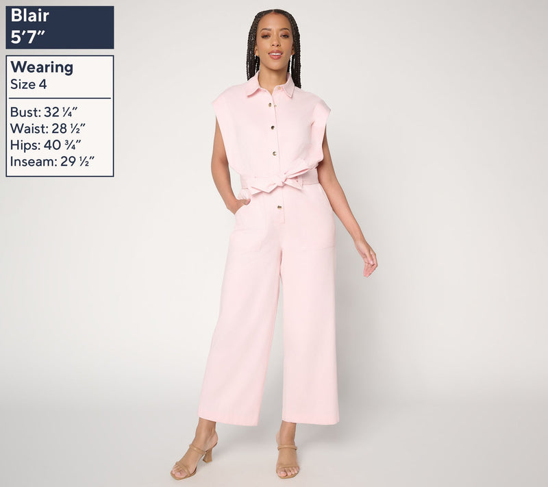 Mally Roncal Boss Lady Regular Ankle Length Twill Jumpsuit — View 3